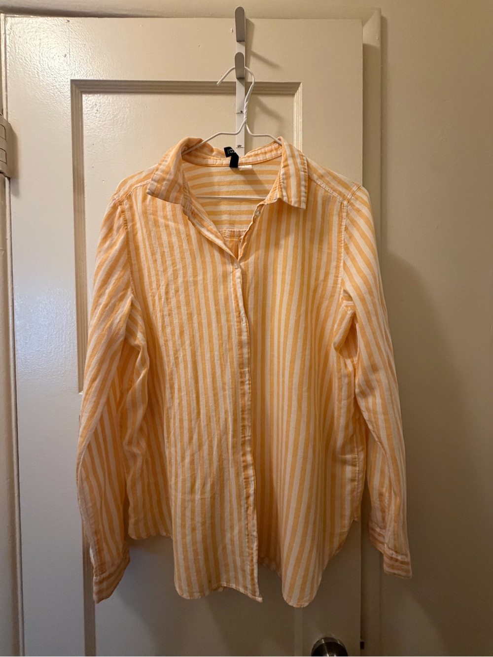 H&M Yellow-White Striped Button-Down Shirt
